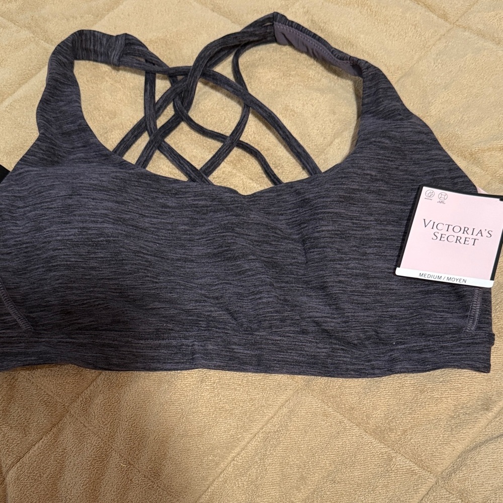 NWT Victoria's Secret Charcoal Sports Bra